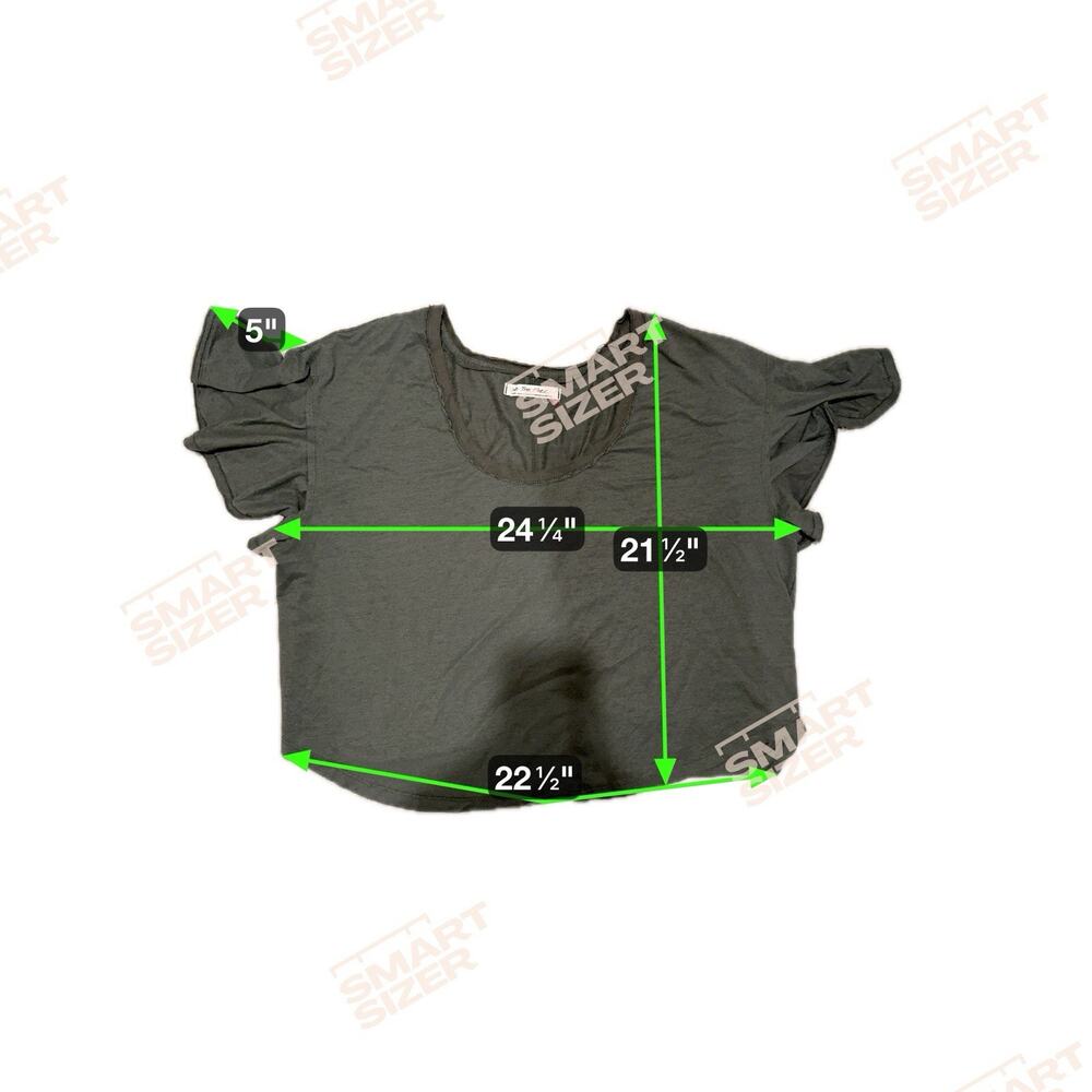 3 for $9 We the Free Olive Green Ruffle Sleeve Modal Blend Top M - Picture 2 of 6